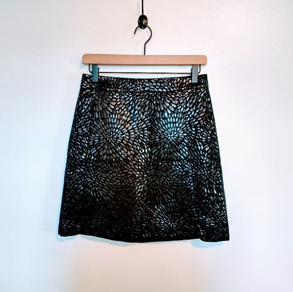 Loft petal shimmery skirt.  High waisted mini skirt with asymmetric hem size 0